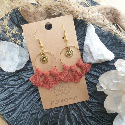 Makramee Ohrringe *Little Sunshine* rusty gold