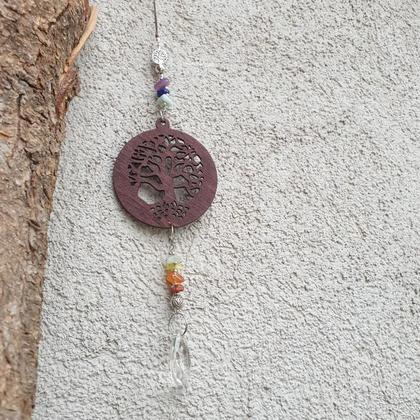 Chakra Sonnenfänger 'Lebensbaum' mit Regenbogenkristall - Image 3