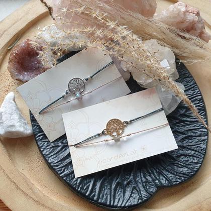 Labradorit / Bergkristall Dopppelarmband *BAUM DES LEBENS* - Image 3