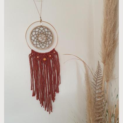 Traumfänger *OM* mit Prismakristall *terrakotta - Image 3