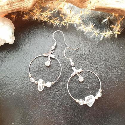 Bergkristall Creolen *20mm silver - Image 2