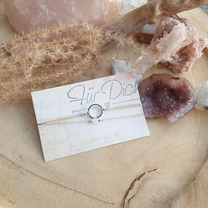 Mondstein Doppelarmband *CIRCLE* Edelstahl