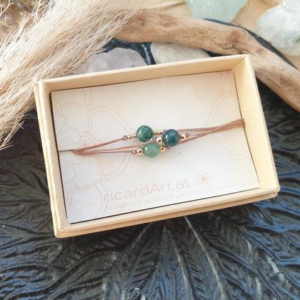 Aventurin Moosachat Armband *CALM & JOY* 18k vergoldet