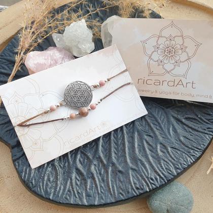 Rhodonit-Rhodochrosit Doppelarmband *LEBENSBLUME* - Image 2