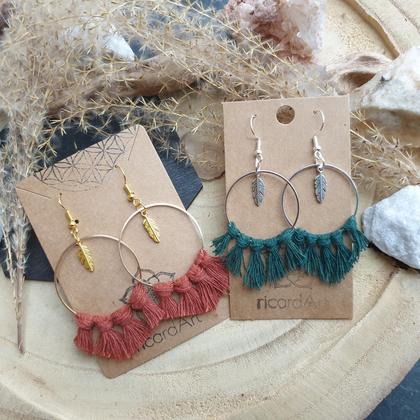 Makramee Ohrringe *FEATHER CIRCLE* - Image 3