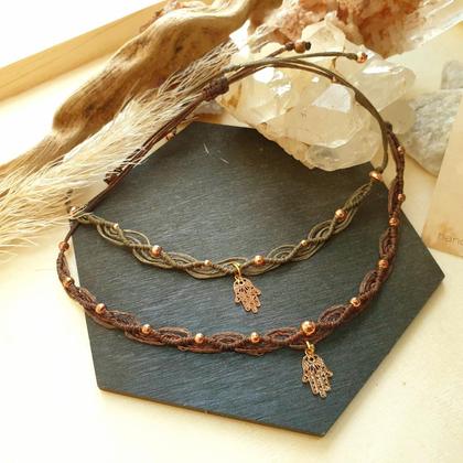 Makramee Fußband *HAMSA HAND rosé - Image 3