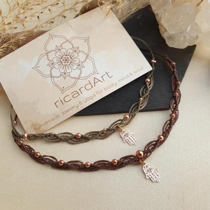 Makramee Fußband *HAMSA HAND rosé - Image 4