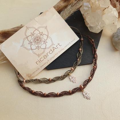 Makramee Fußband *HAMSA HAND rosé - Image 2