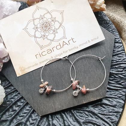 RHODONIT Creolen *STRASS silber - Image 4