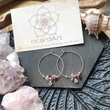 RHODONIT Creolen *STRASS silber