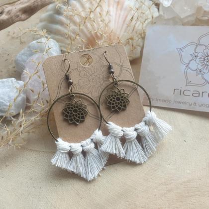 Makramee Ohrringe *MANDALA bronze - Image 2