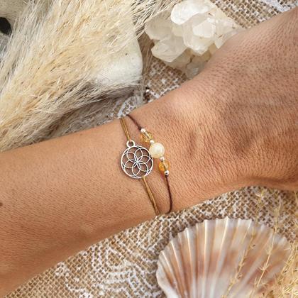 CITRIN Doppelarmband *SEED OF LIFE* silber - Image 2