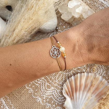 CITRIN Doppelarmband *SEED OF LIFE* silber - Image 3