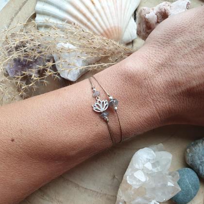 LABRADORIT 925 Sterlingsilber Doppelarmband *LOTUS* - Image 3