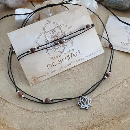 RHODONIT Kette *LOTUS* Edelstahl - Image 3