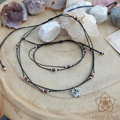 RHODONIT Kette *LOTUS* Edelstahl - Image 2