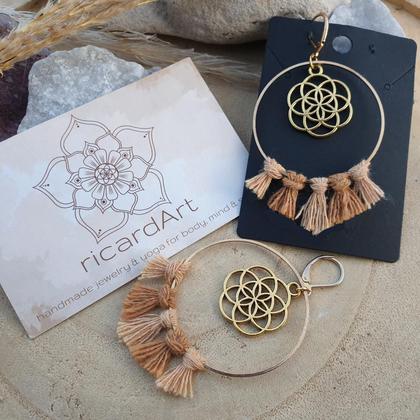 Makramee Ohrringe *SEED OF LIFE* 45mm gold