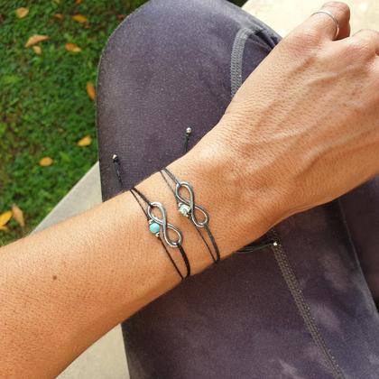Türkis Doppelarmband *INFINITY* silber