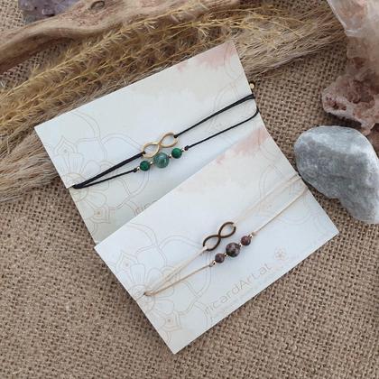 INFINITY Doppelarmband *MALACHIT/RHODONIT* 18k vergoldet