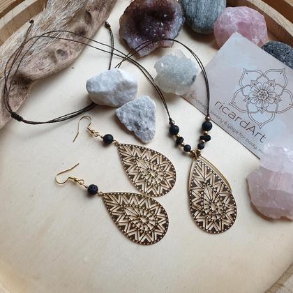 Lavastein Schmuckset *ETHNIC TEARS*