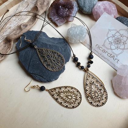 Lavastein Schmuckset *ETHNIC TEARS* - Image 2