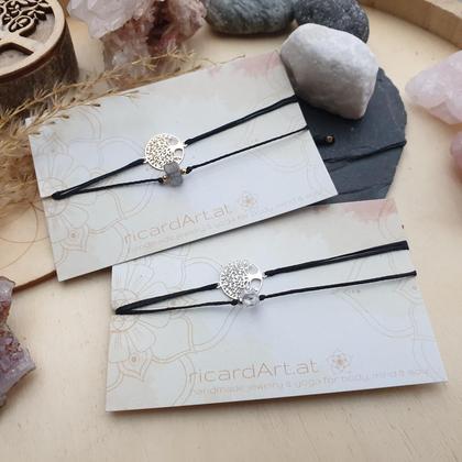 Bergkristall/LABRADORIT Doppelarmband *LEBENSBAUM* - Image 4