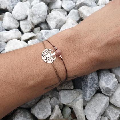 RHODOCHROSIT Doppelarmband *LEBENSBAUM rosé* - Image 2