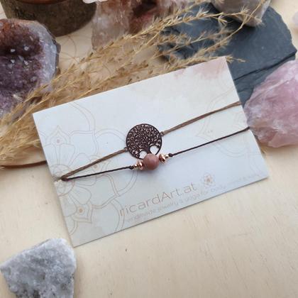 RHODOCHROSIT Doppelarmband *LEBENSBAUM rosé* - Image 3