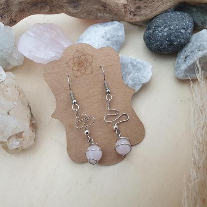 ROSENQUARZ Ohrringe *SILVER GLOBE*