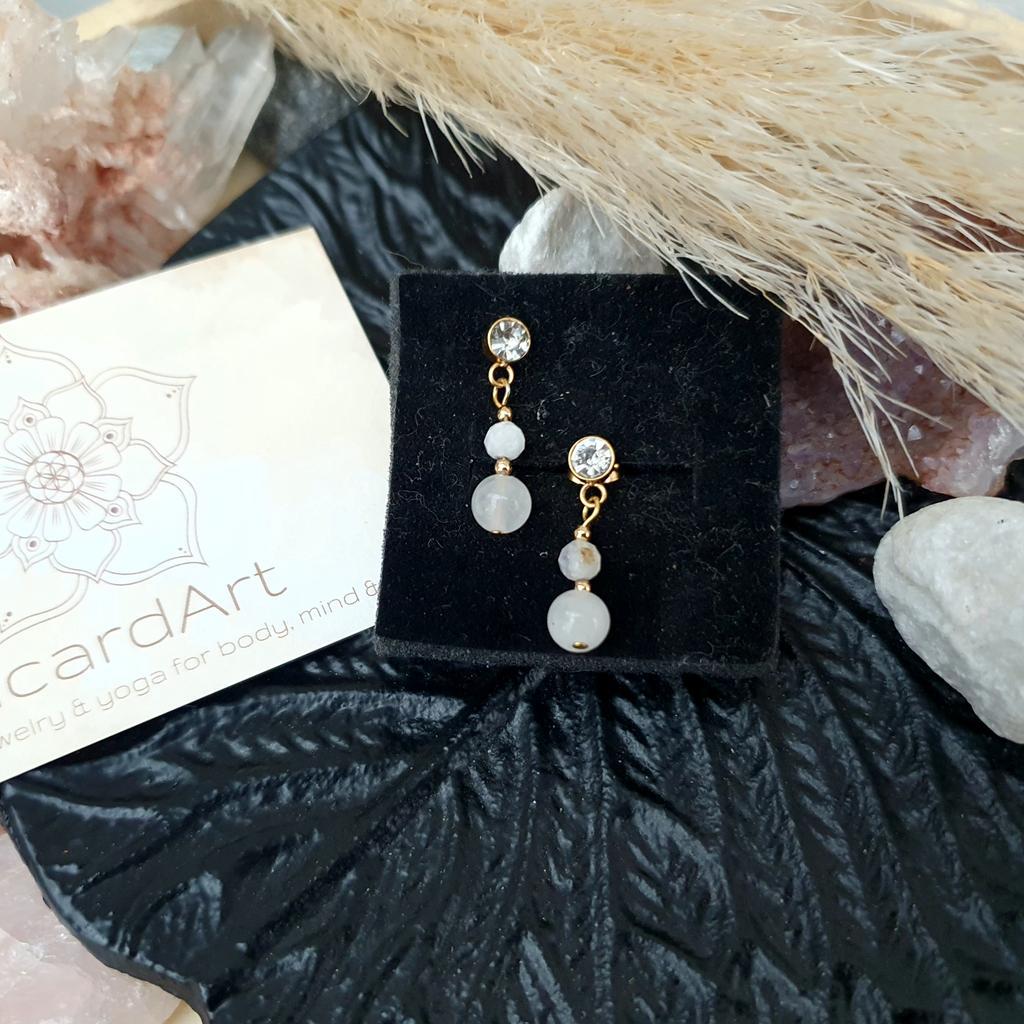 Mondstein - Bergkristall Ohrringe *CRYSTAL HEALING* gold
