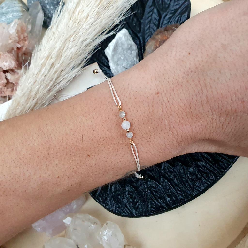 Mondstein- Labradorit Kristallarmband *18k vergoldet