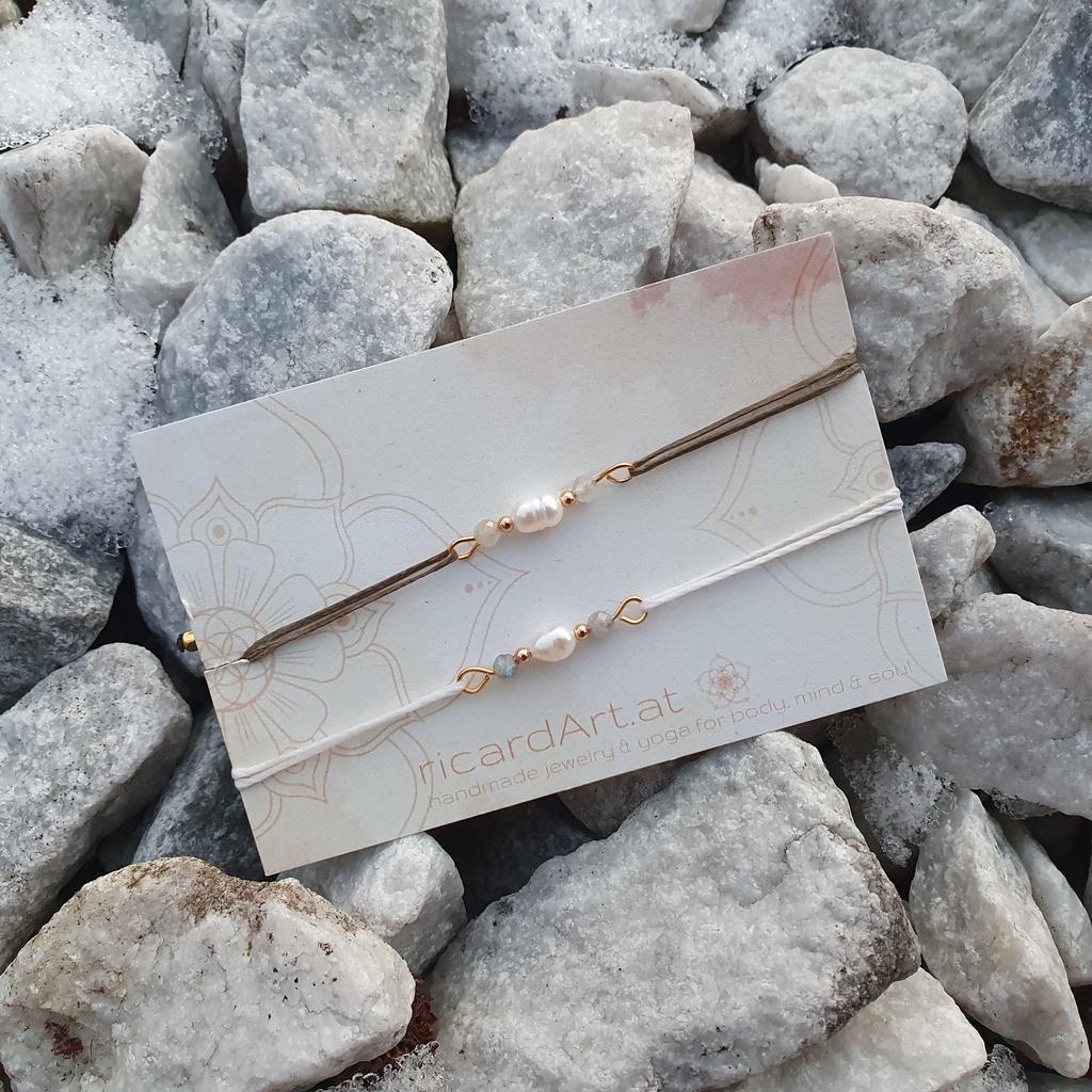 Labradorit Kristallarmband *Süßwasserperle