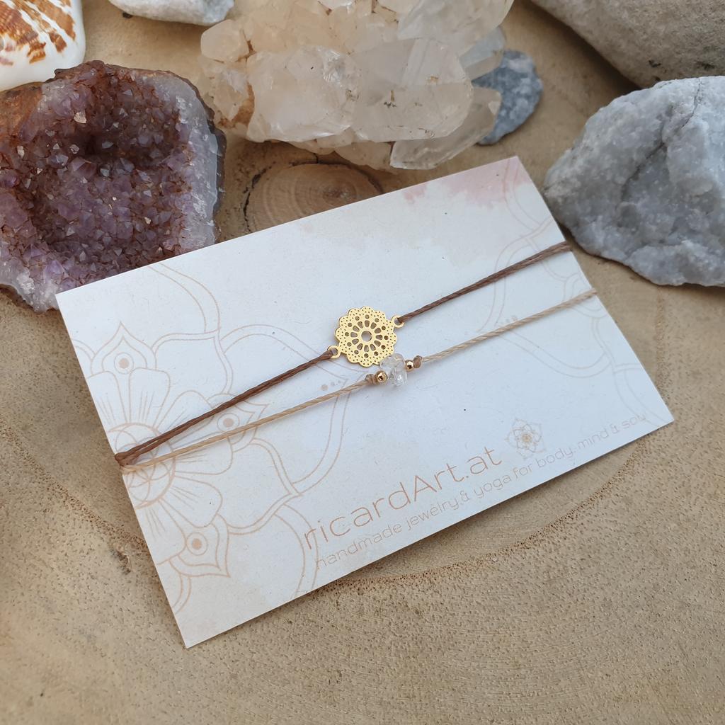 BERGKRISTALL Doppelarmband *Mandalaflower*