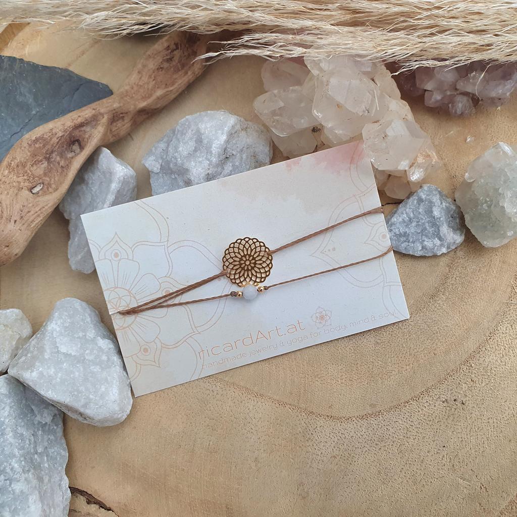 Doppelarmband *MANDALABLUME AQUAMARIN*