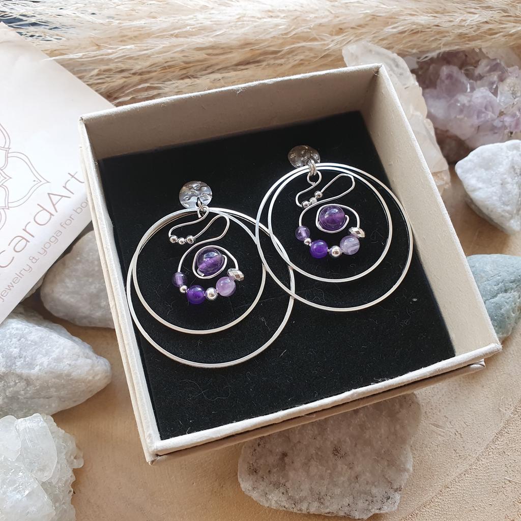 Ohrringe AVENTURIN CIRCLES* 40mm antikgold - Image 3