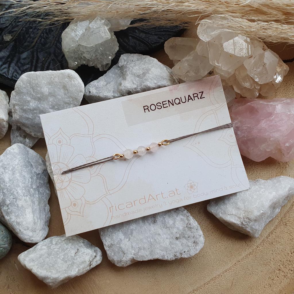 Rosenquarz Armband *FACETTIERT gold - Image 2