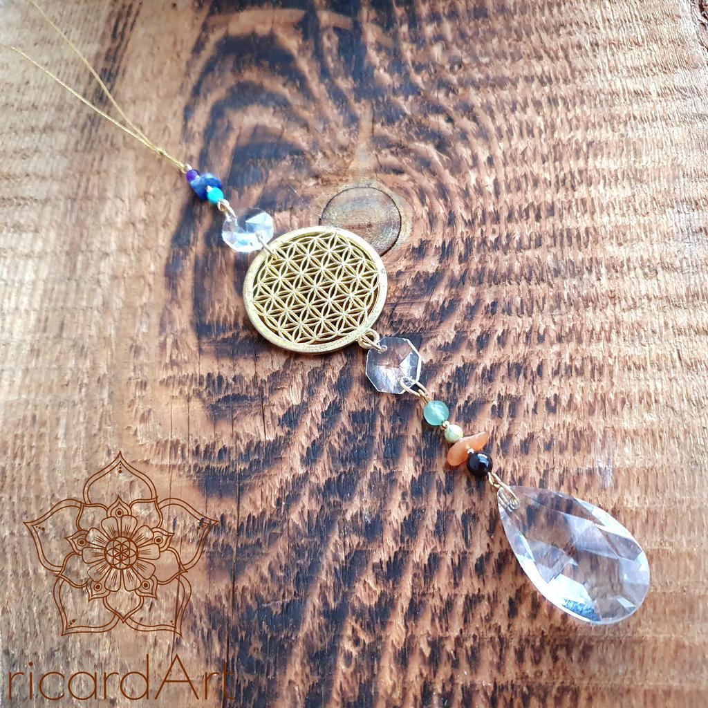 Chakra Sonnenfänger *BLUME DES LEBENS* gold - Image 2