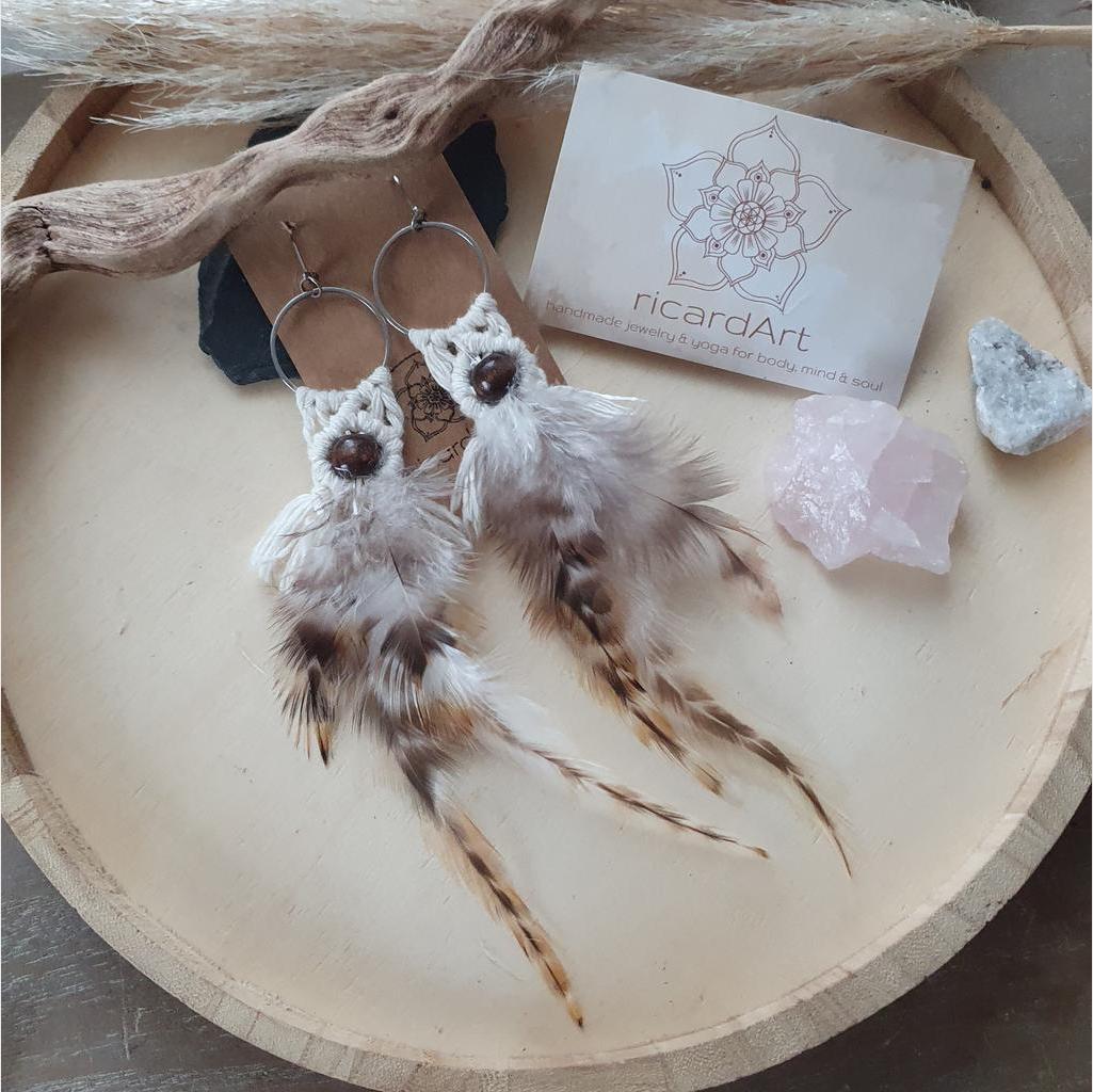 Makramee Ohrringe *FEATHERS*  nature