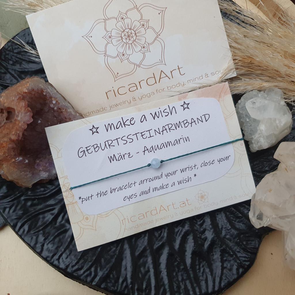 *MAKE A WISH* Geburtssteinarmband MÄRZ/AQUAMARIN - Image 2