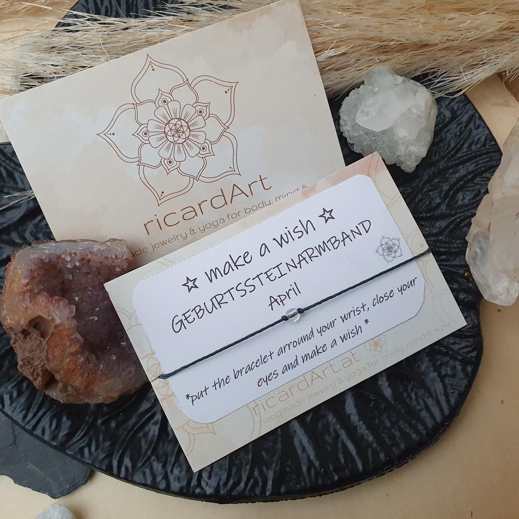 *MAKE A WISH* Geburtssteinarmband APRIL/BERGKRISTALL - Image 3