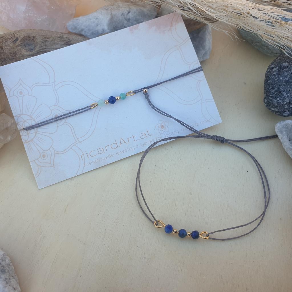 Lapislazuli/Amazonit Kristallarmband *18k vergoldet - Image 3