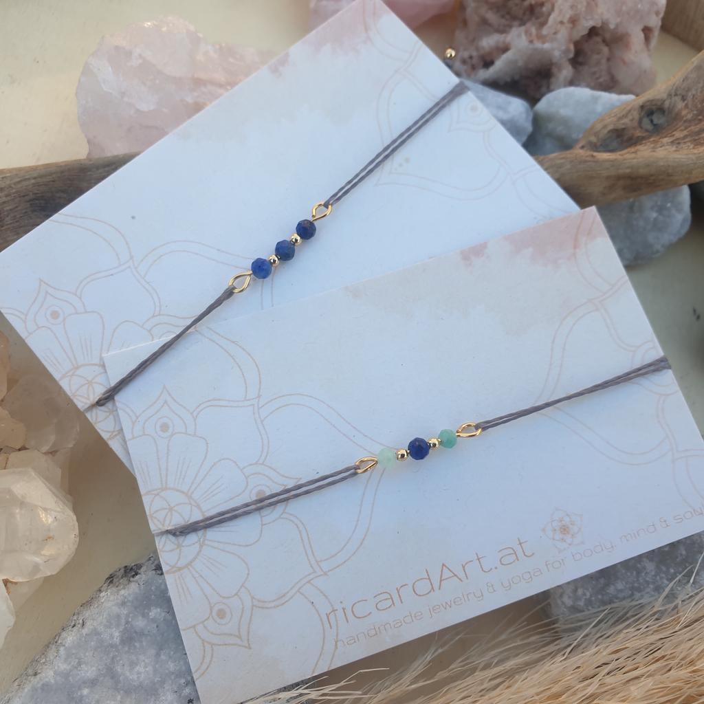 Lapislazuli/Amazonit Kristallarmband *18k vergoldet - Image 2