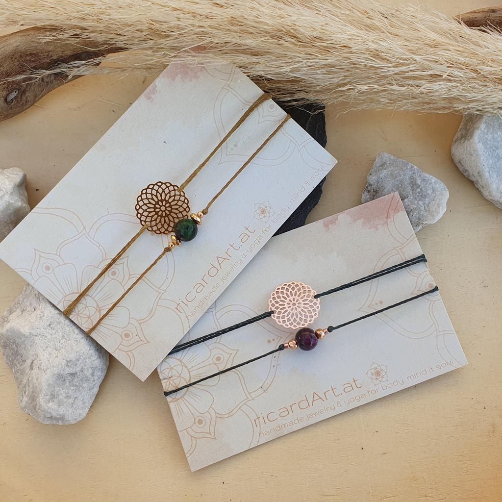 Doppelarmband *MANDALABLUME RUBINZOISIT* - Image 2