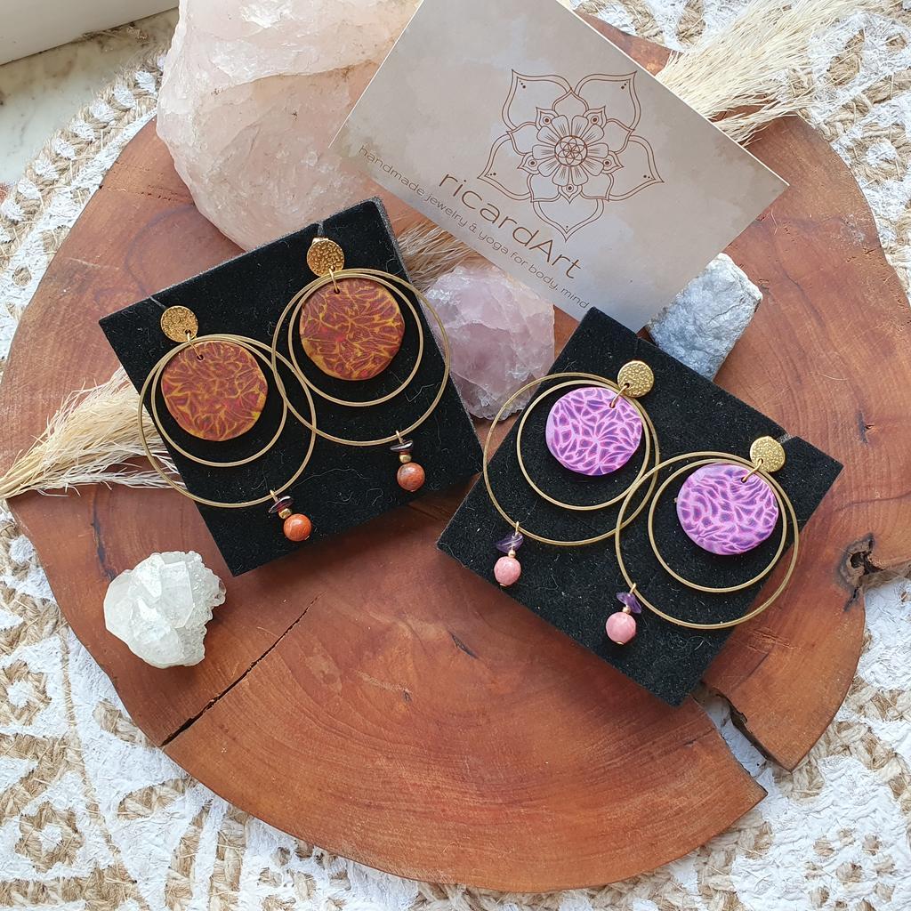 Amethyst-Erdbeerquarz Ohrringe *FIMO CANDY* - Image 4