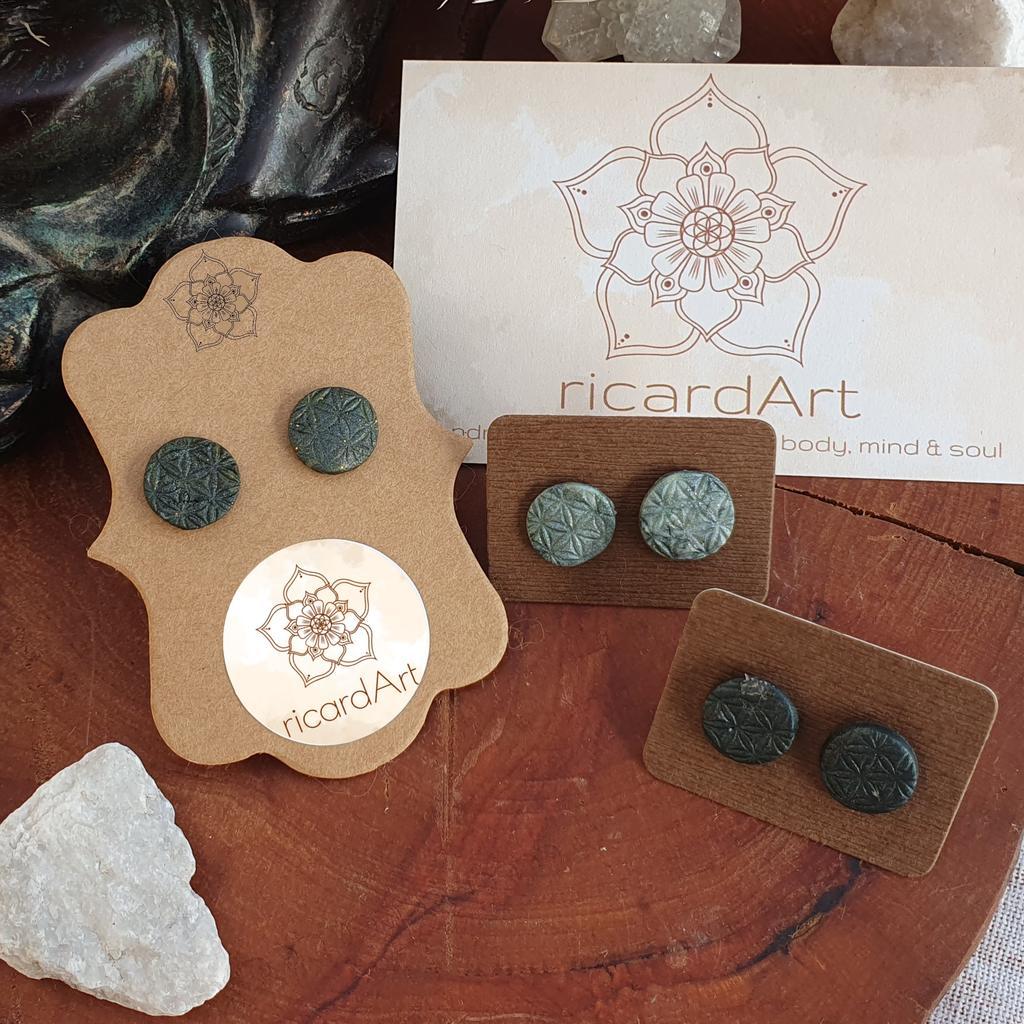 Lebensblume Ohrstecker *ANTHRAZIT* 12mm - Image 3