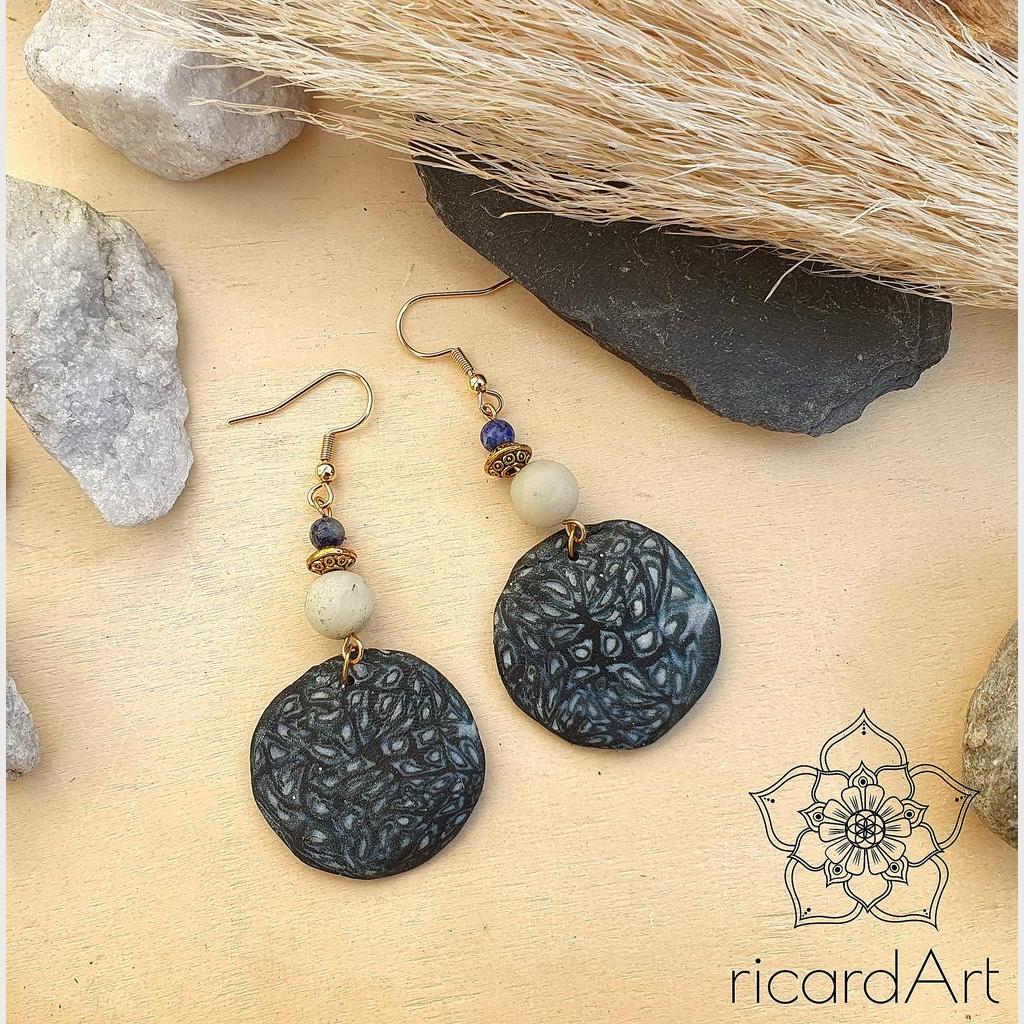 Amazonit Ohrringe *FIMO MIDNIGHT*