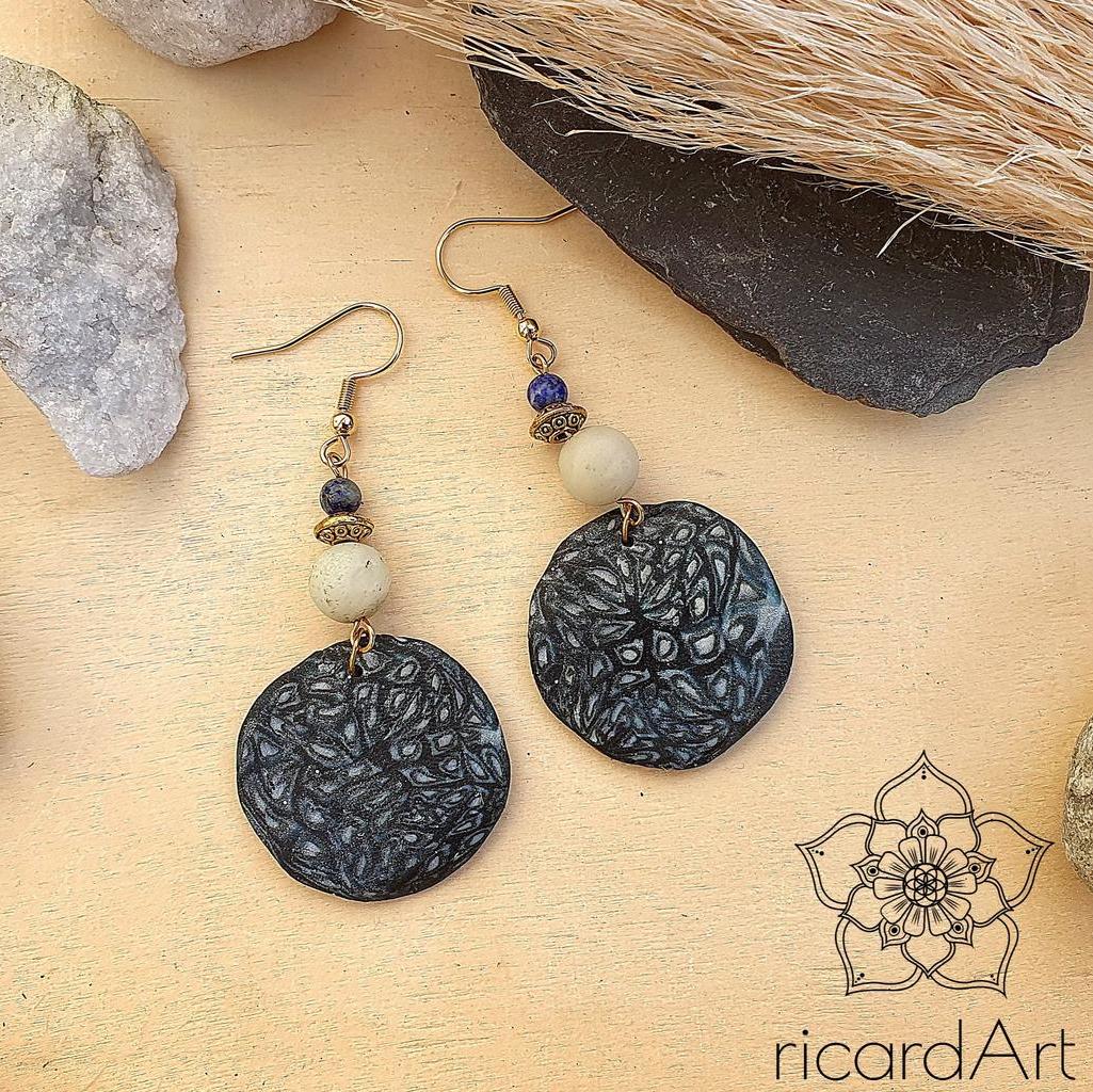 Amazonit Ohrringe *FIMO MIDNIGHT* - Image 2