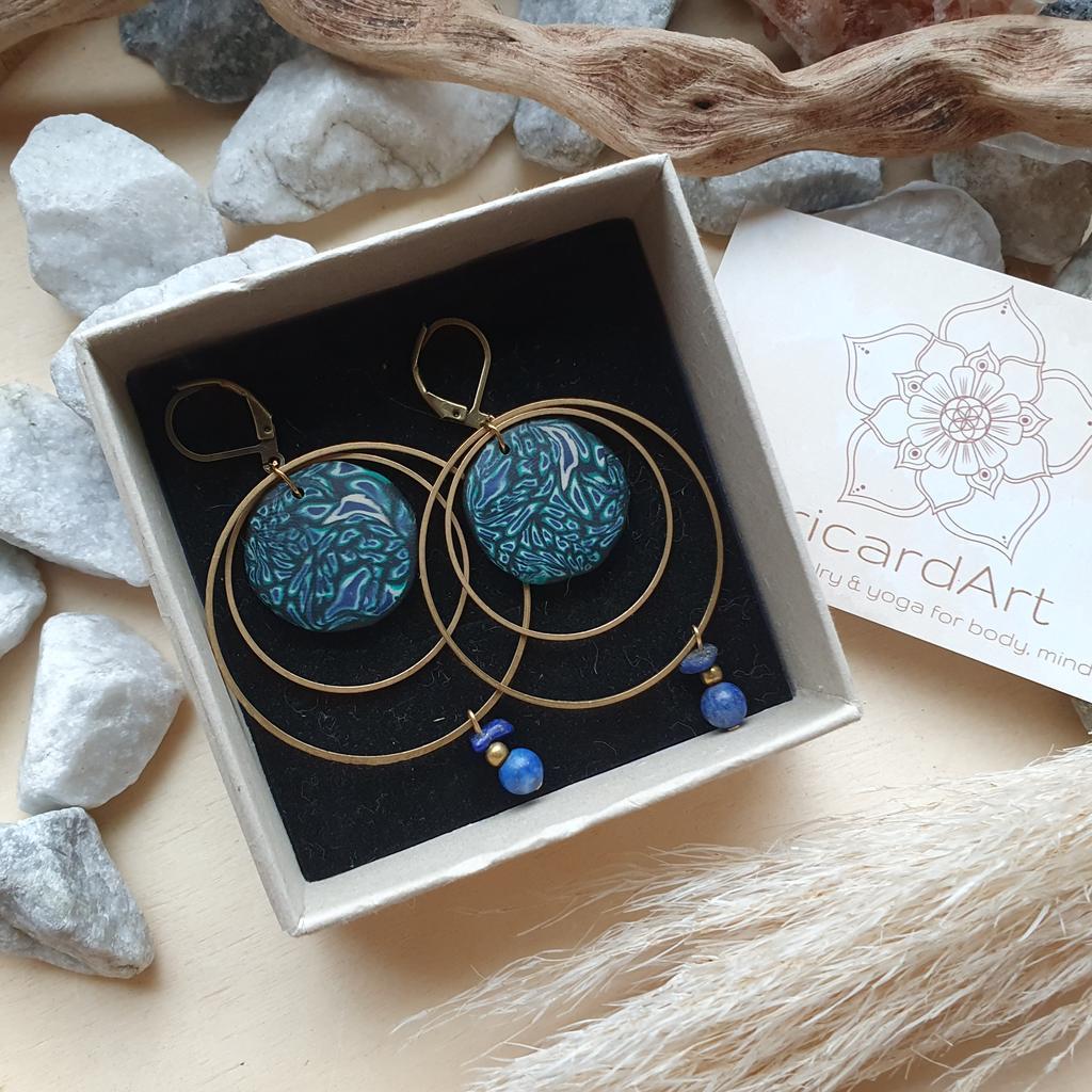 LAPISLAZULI Ohrschmuck *FIMO OCEAN BLUE*