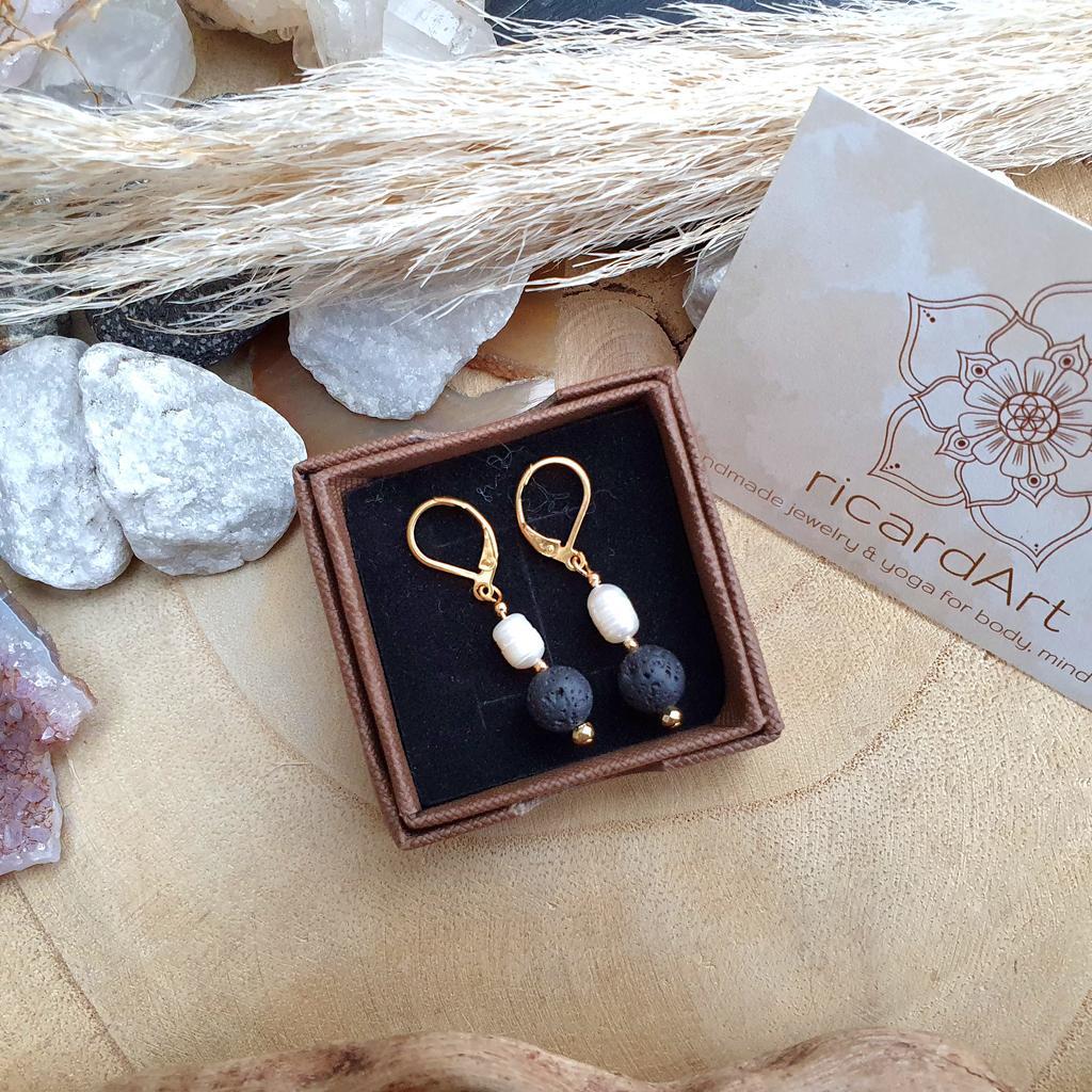 LAVASTEIN Süßwasserperle Ohrschmuck *AROMADIFFUSION* - Image 4