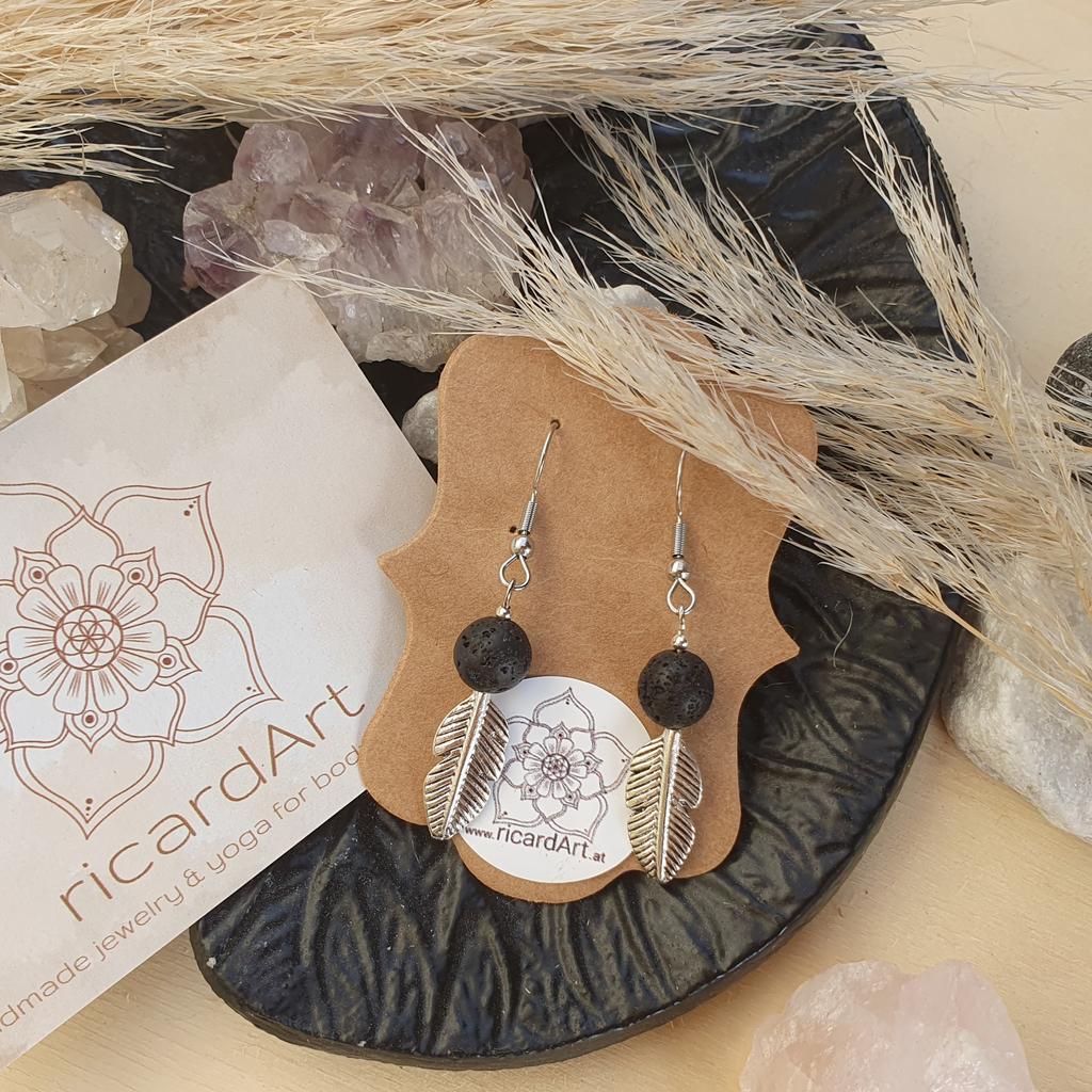 LAVASTEIN AROMADIFFUSER Ohrschmuck *FEATHER* - Image 3